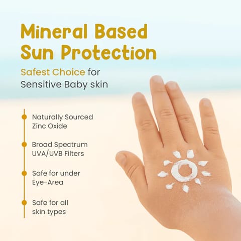 Mother Sparsh Simply Unscented Mineral Baby Sunscreen SPF 50 - Safe Sun Protection