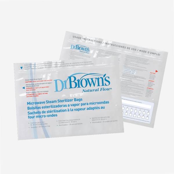 Dr. Brown's Baby Bottles Steriliser Bags Travel Holiday Conven (Pack of 1, White)