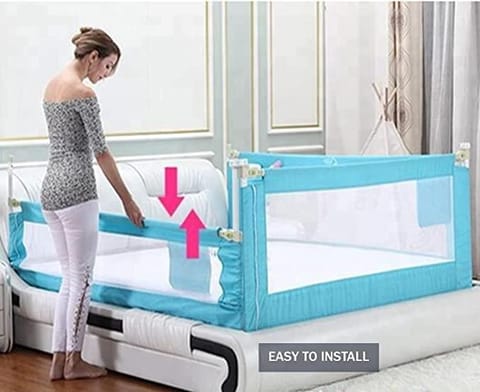 Safe-O-Kid Foldable 3 Ft Bedrail Guard - Blue