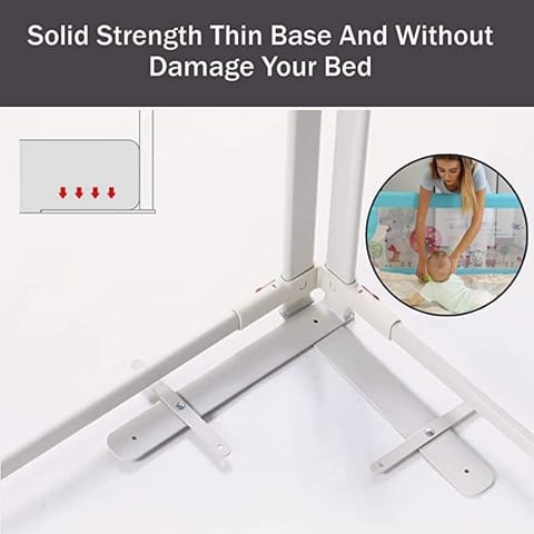 Safe-O-Kid Foldable 5 Ft Bedrail Guard - Blue- Pack of 3