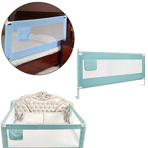 Safe-O-Kid Foldable 4 Ft Bedrail Guard - Blue