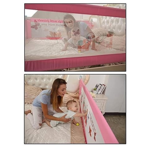 Safe-O-Kid Up & Down 4 Ft Bedrail Guard - Pink- Pack of 1