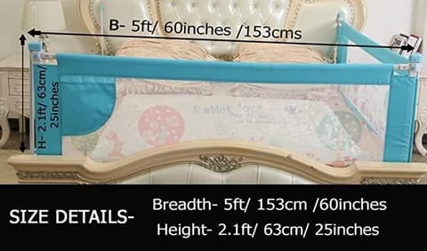 Safe-O-Kid Foldable Bedrail Guard - Blue