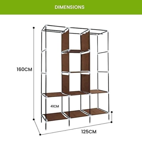 Safe-O-Kid-Multi-Purpose Foldable Cabinet Wardrobe-Brown