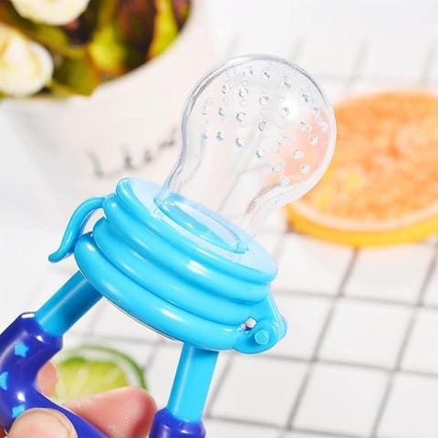 Safe-O-Kid Baby Fruit Feeder with Silicone Tip Spoon for Easy Feeding and Gums Relief