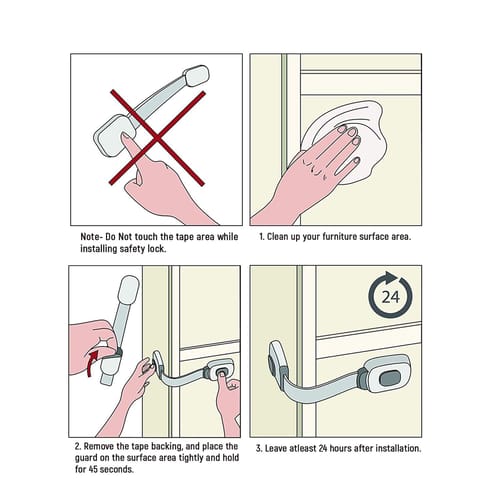 Safe-O-Kid Push Key Child Safety Lock With Smiley Shaped Corners