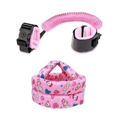 Safe-O-Kid 1 Wrist Link With 1 Baby Safety Cotton Helmet Head Protection