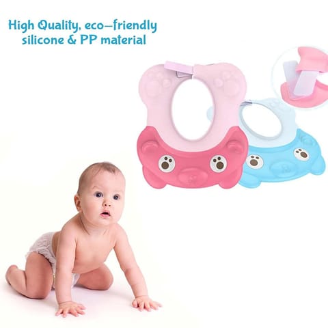 Safe-O-Kid Baby Foldable Bathtub with Temperature Plug with 1 No Tear & Adjustable Shampoo Hat
