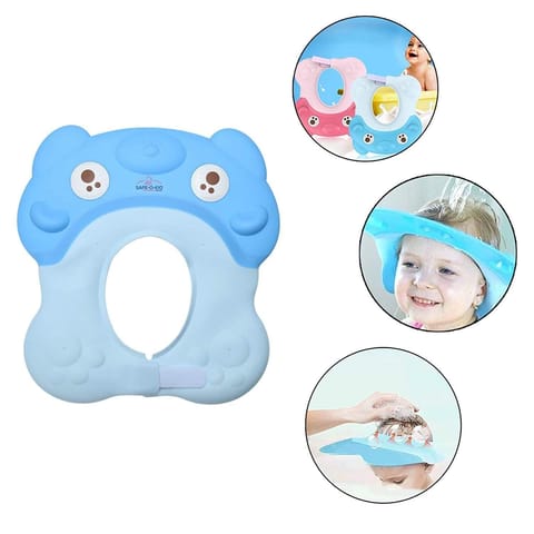 Safe-O-Kid Baby Foldable Bathtub with Temperature Plug with 1 No Tear & Adjustable Shampoo Hat