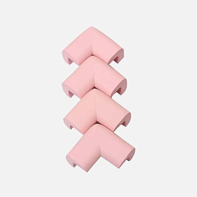 Safe-O-Kid-Pack of 4-L-Shaped Small Nbr Corner Cushions-Pink