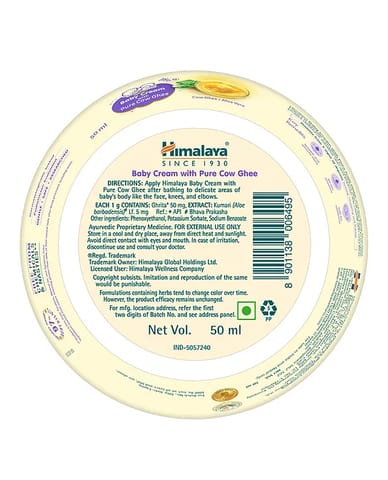 Himalaya BABY CREAM WITH PURE COW GHEE, 50ML