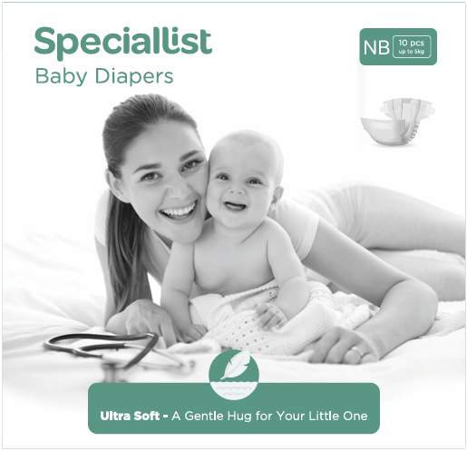 Speciallist New Born Diapers- Pack of 120 (10X12 bundles) (Upto 5 kg)