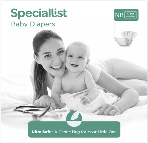 Speciallist New Born Diapers- Pack of 120 (10X12 bundles) (Upto 5 kg)