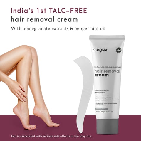 Sirona Sirona Hair Removal Cream 100 gm for Arms, Legs, Bikini Line & Underarm with No TALC & No Chemical