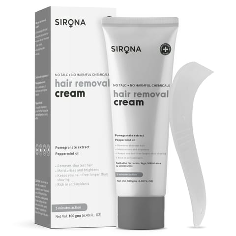 Sirona Sirona Hair Removal Cream 100 gm for Arms, Legs, Bikini Line & Underarm with No TALC & No Chemical