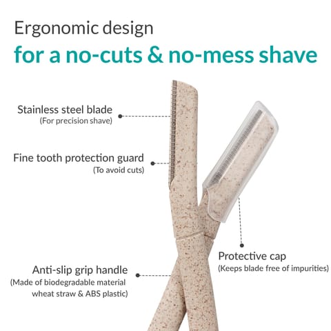 Sirona Blink & Glow Face Razor for Women | Facial & Upper Lips Hair Removal, Eyebrow Shaper - 3 Pieces