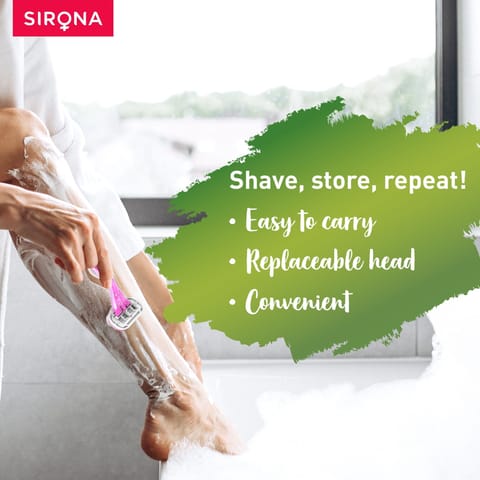 Sirona Reusable Hair Removal Razor for Women with Aloe Boost, Shaving Razor - Pack of 1