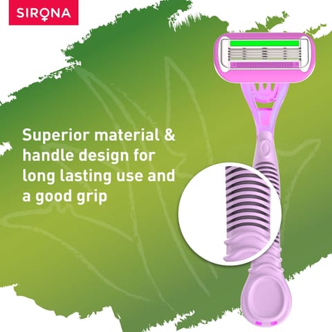 Sirona Reusable Hair Removal Razor for Women with Aloe Boost, Shaving Razor - Pack of 1