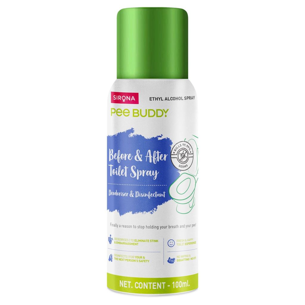 Sirona PeeBuddy Toilet Seat Sanitizer | Before and After Toilet Spray, Deodorizer and Disinfectant - 100 ml