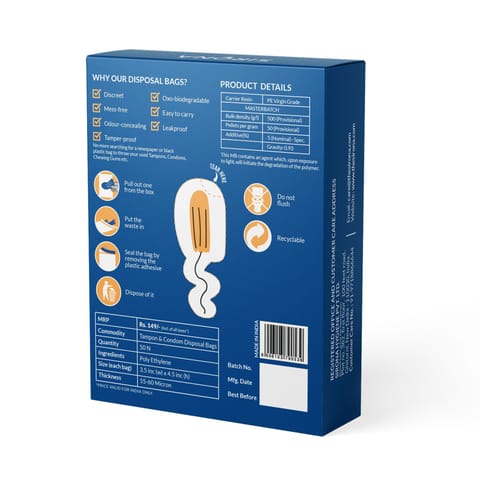 Sirona Disposal Bags for Discreet Disposal of Tampons and Condoms - 50 Bags
