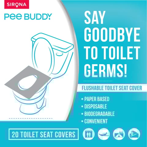 PeeBuddy Disposable Toilet Seat Cover, Avoid Direct Contact with Unhygienic Toilet Seats - 20 Covers
