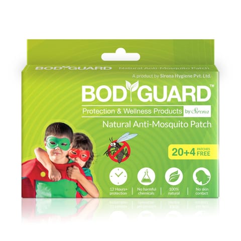 Bodyguard Premium Natural Anti Mosquito Patches - 20 + 4 Patches