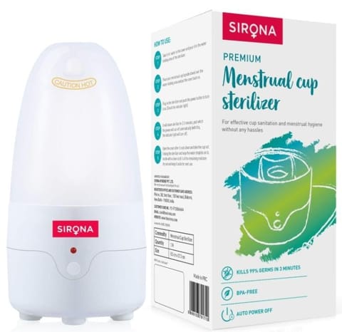 Menstrual Cup Sterilizer - Clean your Period Cup Effortlessly - Kills 99% of Germs in 3 Minutes with Steam - 1 Unit