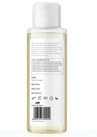 Natural pH balanced Intimate Wash - Maintains Hygiene for Men and Women - 200 ml