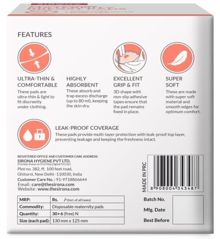 Premium Disposable Maternity Breast Pads - 30 + 6 Pads