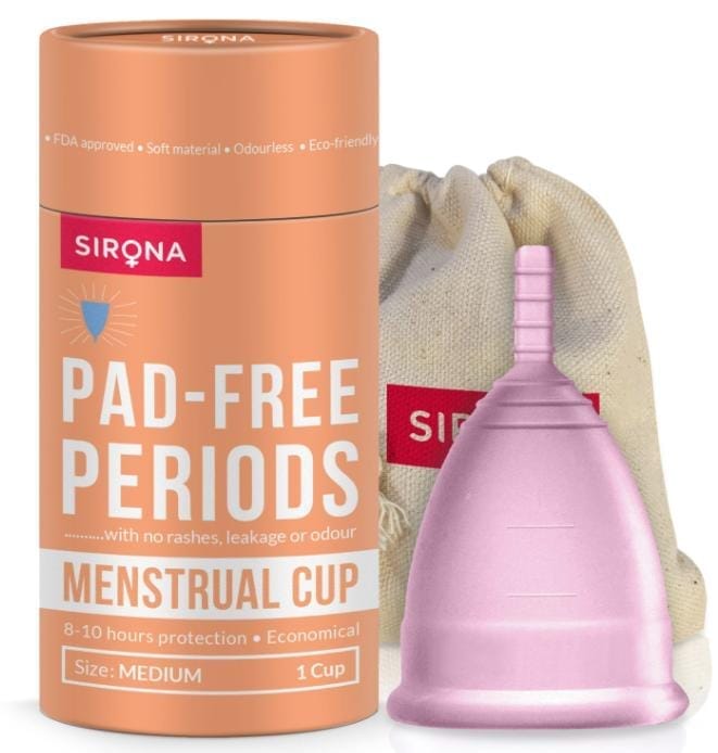 Reusable Menstrual Cup with FDA Compliant Medical Grade Silicone - Medium