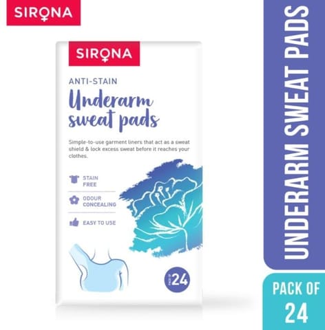Sirona Under Arm Sweat Pads for Men and Women - 24 Pads