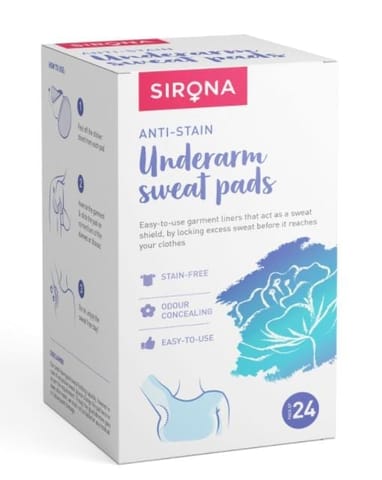 Sirona Under Arm Sweat Pads for Men and Women - 24 Pads