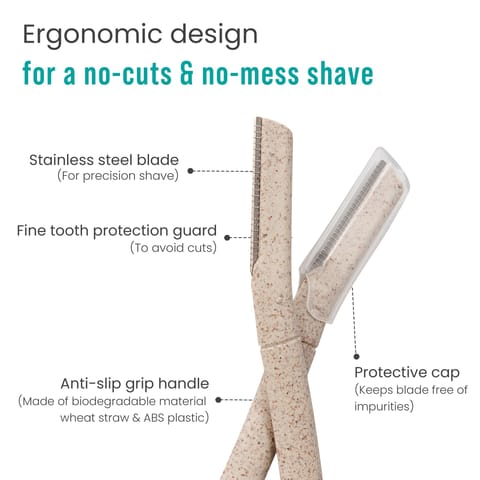 Sirona Reusable Eyebrow & Face Razor for Women - 2 Razors | Painless Facial Hair Removal