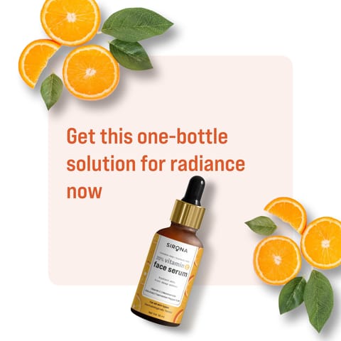 Sirona Vitamin C Face Serum for Men & Women 30 ml for Repair Skin Damage, Heals Dark Spots