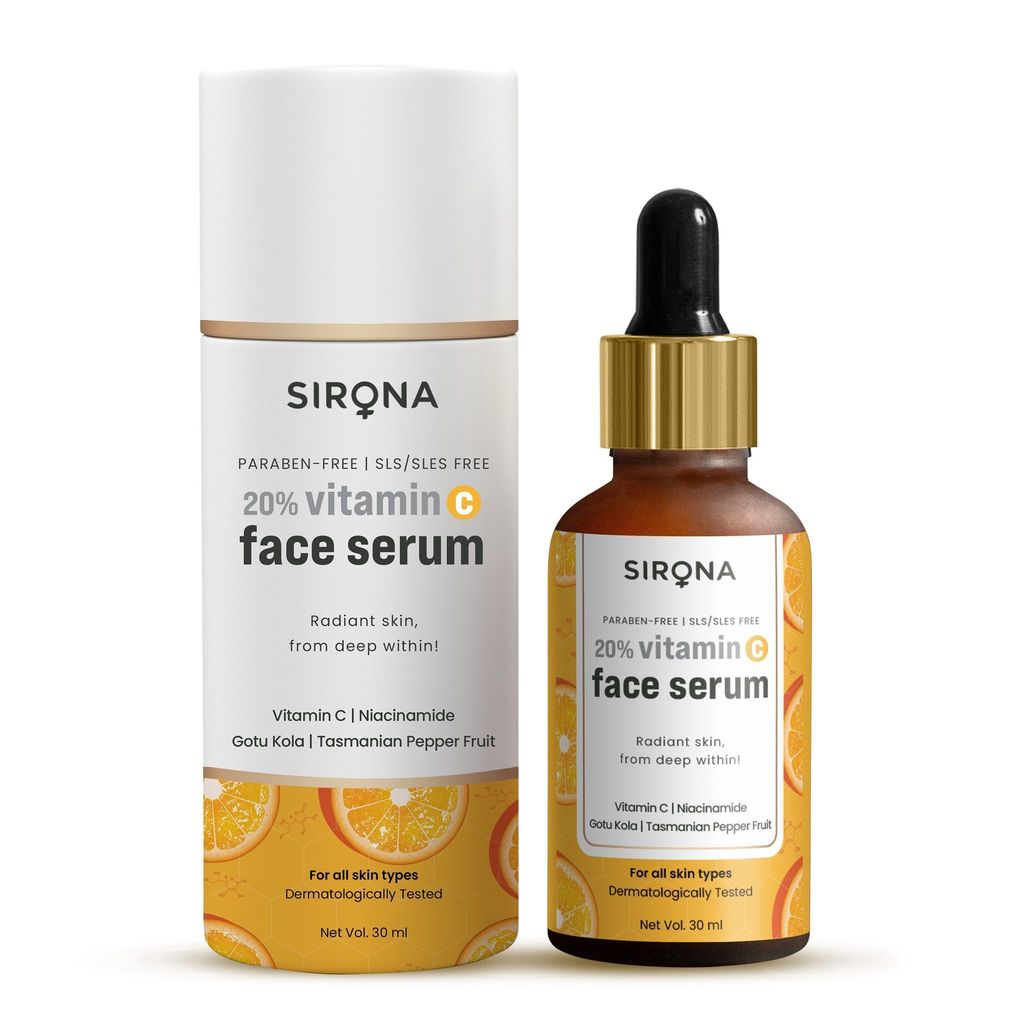 Sirona Vitamin C Face Serum for Men & Women 30 ml for Repair Skin Damage, Heals Dark Spots