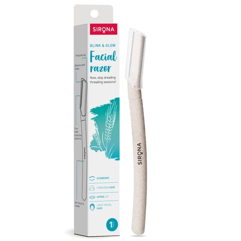 Sirona Facial Razor for Women 1 Razor |Face Razor, Upper Lips Hair Removal, Eyebrow Shaper & Dermaplaning