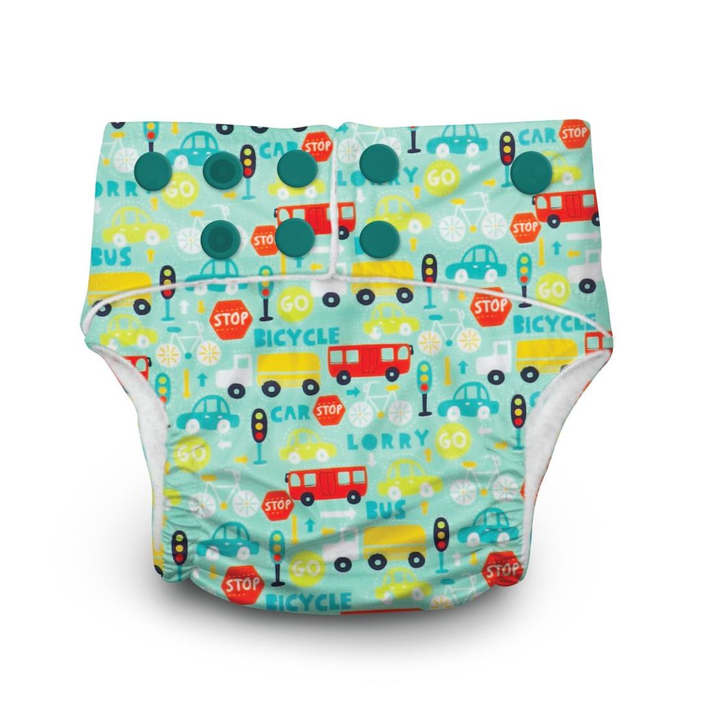 A Toddler Thing Ultra Diaper Traffic Jam with Organic Insert - Heavy Wetter - 5 layer