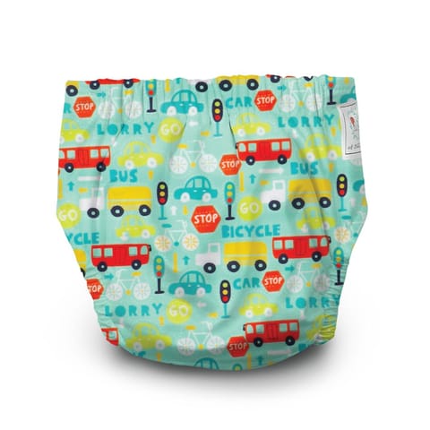 A Toddler Thing Ultra Diaper Traffic Jam with Organic Insert - Heavy Wetter - 5 layer