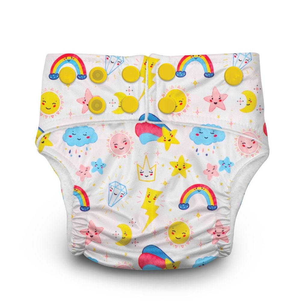 A Toddler Thing Ultra Diaper Sunshine Thunder with Organic Insert - Heavy Wetter - 5 layer