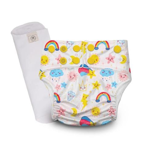 A Toddler Thing Ultra Diaper Sunshine Thunder with Organic Insert - Heavy Wetter - 5 layer