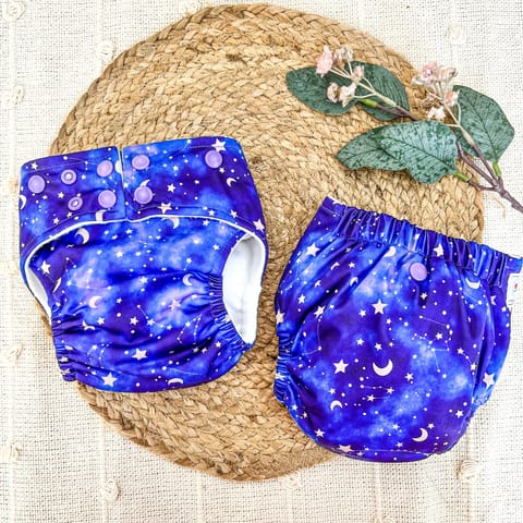 A Toddler Thing Ultra Diaper Star Gaze with Organic Insert - Heavy Wetter - 5 layer