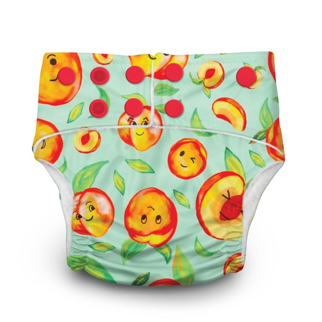A Toddler Thing Ultra Diaper Peach on the bum  with Organic Insert - Heavy Wetter - 5 layer