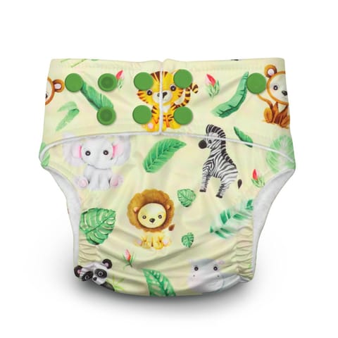 A Toddler Thing Ultra Diaper Jungle Safari with Organic Insert - Heavy Wetter - 5 layer