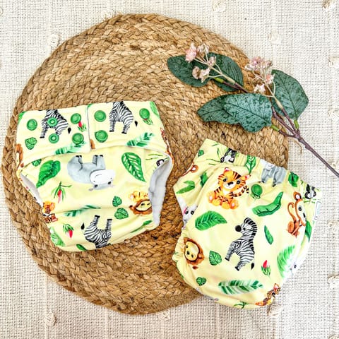 A Toddler Thing Ultra Diaper Jungle Safari with Organic Insert - Heavy Wetter - 5 layer