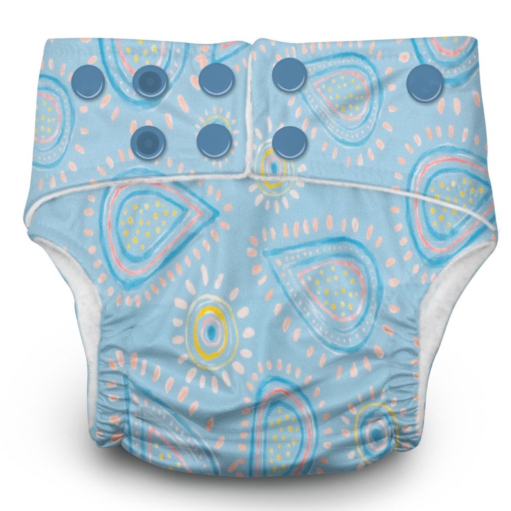 A Toddler Thing Ultra Diaper Floral Paisley with Organic Insert - Heavy Wetter - 5 layer