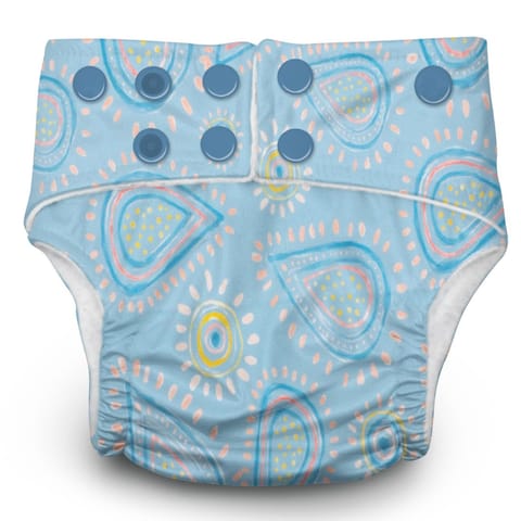 A Toddler Thing Ultra Diaper Floral Paisley with Organic Insert - Heavy Wetter - 5 layer