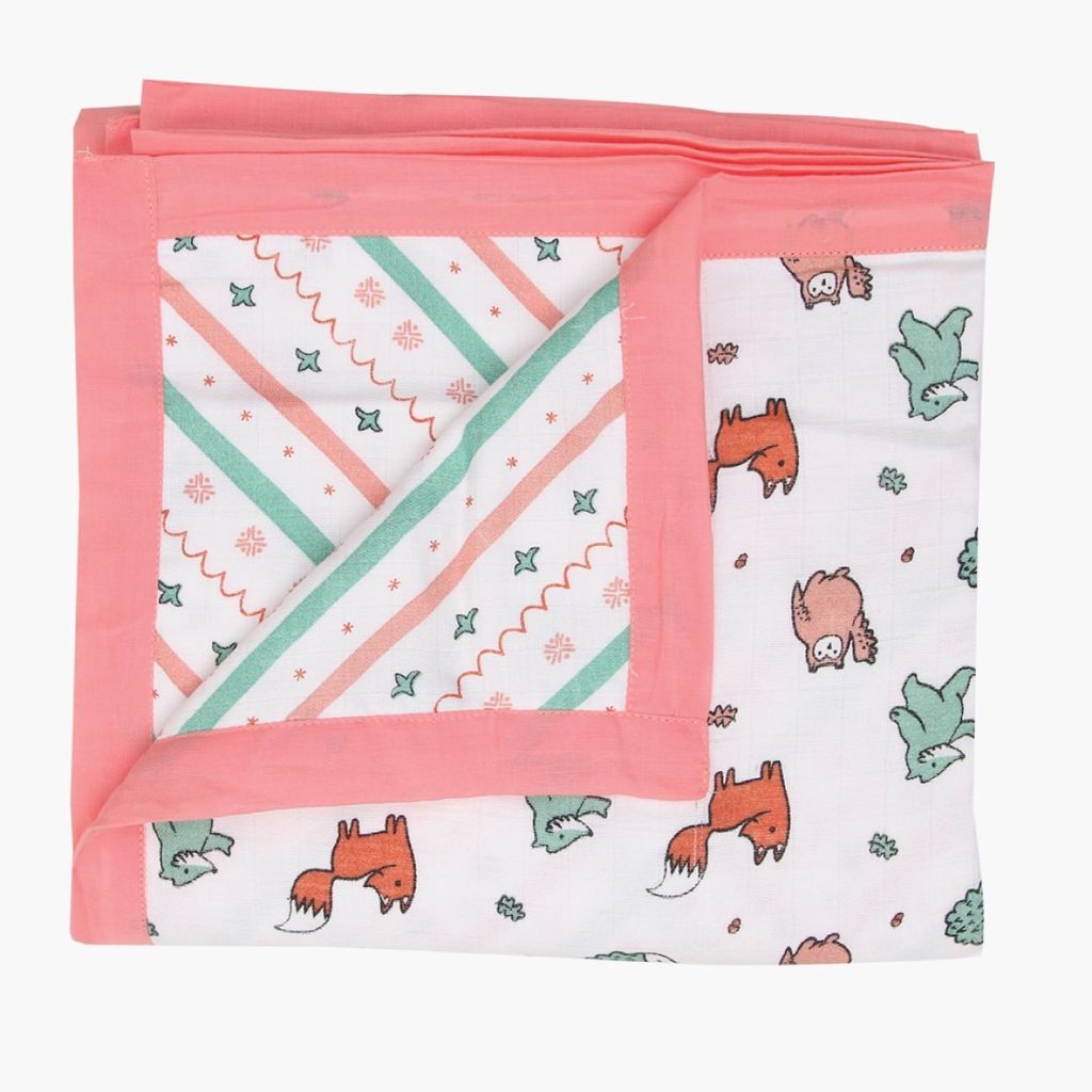 A Toddler Thing - Organic Muslin Reversible Blanket Woodlanders (0-12 months)
