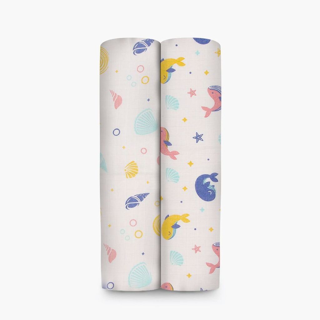 A Toddler Thing - Organic Muslin Swaddles Whale Star (0-12 months)
