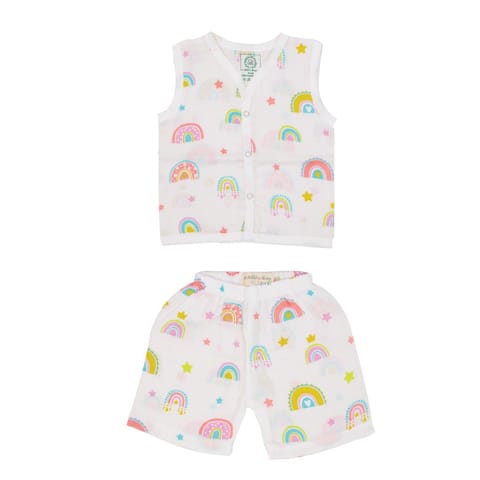 A Toddler Thing Muslin Jabla and Shorts - Unicorn Rainbow