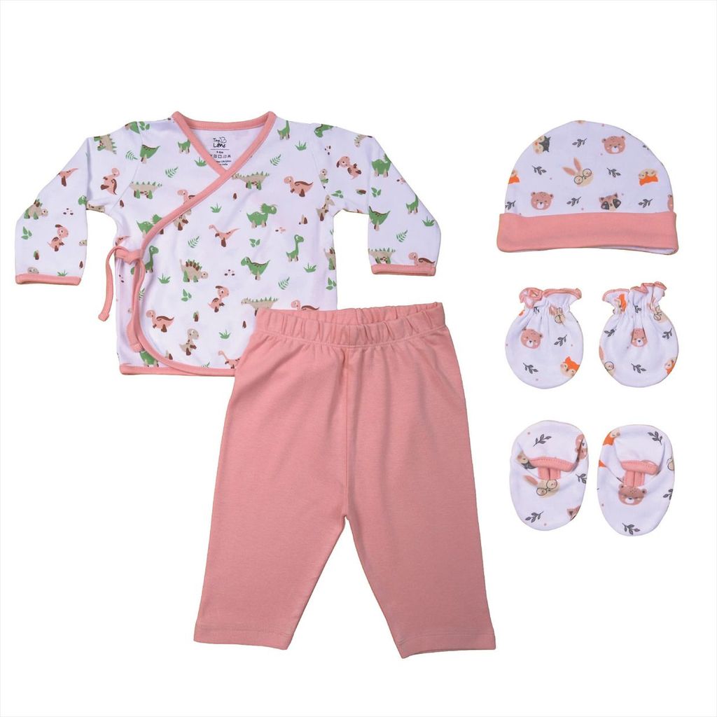 Tiny Lane Adorable & Comfy Baby Clothing - Dino Jhabla, Legging, & Cap Booties Miten